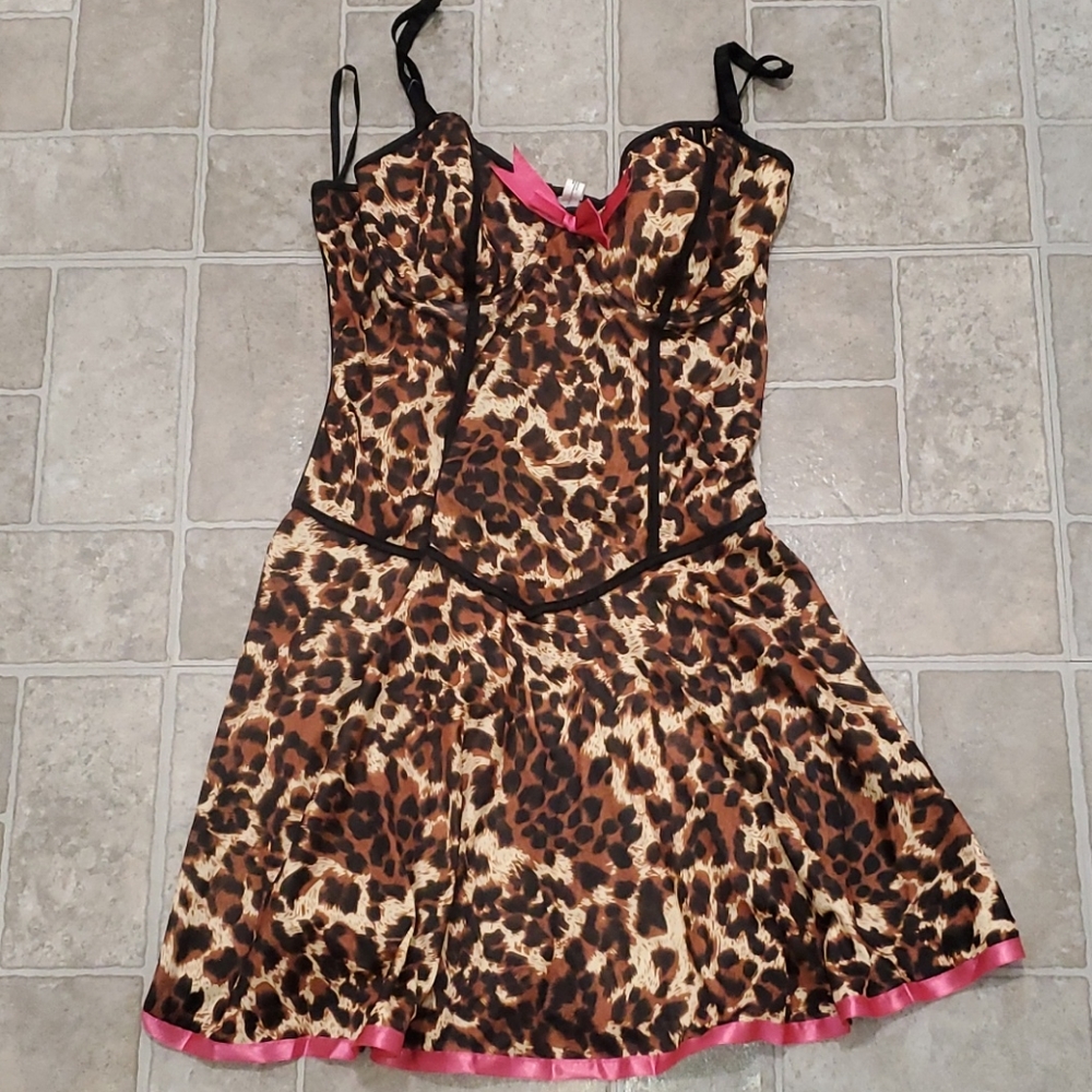Corsetted Leopard Print Dress